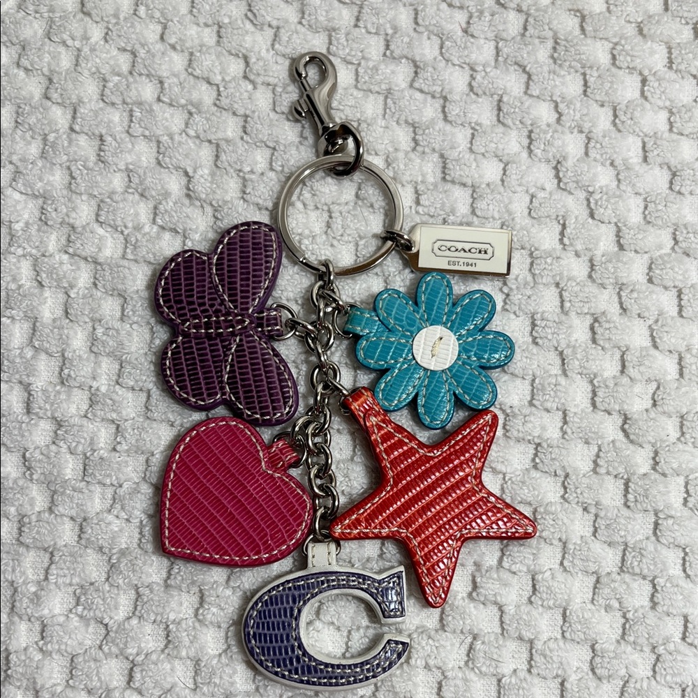Large Coach Colorful Keychain Bag Charm